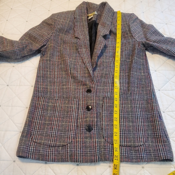 Vintage T R Bentley Plaid Wool Blend Blazer! Size 6. - Picture 7 of 10